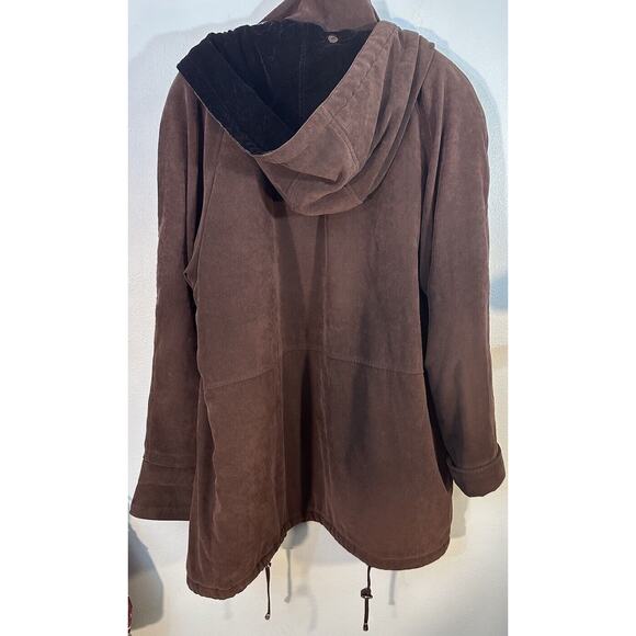 Fleet Street Womens Large Brown Hooded Heavy Jacket - Read - Picture 9 of 10